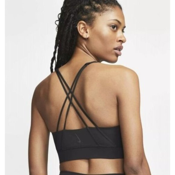 Nike Other - Nike Dri-Fit Swoosh Luxe Medium-Support Padded Black Sports Bra size Medium